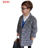 2023 Baby Boys Girls X-long Plaid Jacket Kids Wool Coats Fall Spring Boy Clothing Toddler Children's Coat Outwears