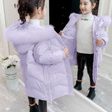 Girl High-quality Rain-proof and Durable Leather Warmth Down Padded Jacket Coat