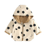 2023 Kids Windbreaker Coat Jackets Baby Girls Polka Dot Hooded Outwear Baby Boys Coats Jacket Clothing Children Clothes Tops