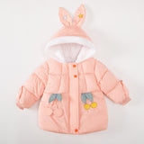 Winter Autumn Coat Baby Kids Girls Hooded Casual Cartoon Thick Warm Cotton Children Clothes for Girl Jacket Outerwear