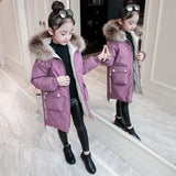 2023 Winter Girl Purple Black Beautiful Stitching Wear-resistant Windproof and Rainproof Thick Warm Down Padded Jacket Coat
