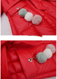 Winter Jacket Parka Padded Jacket Thickened Girls' Long Hooded Jacket Children's Cotton Padded Jacket 4-12 Years Ol