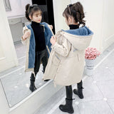 Winter Parkas Down Jacket Teen Warm Coat Outerwear Teenage Outfit Children Kids Girls Fur Hooded Jacket 4-12 Years