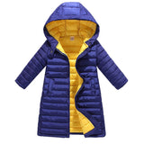 Plus Size Winter Warm Down Jacket Hood Park For Girls Boys Long Baby Toddler Girl Clothes Children's Park Black 3-15Y