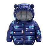 Toddle Baby Kids Winter Casual Cotton Coat Chlidren Boys Girl Winter Coats Jacket Kids Zipthick Ears Snow Hoodie Clothes