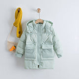 Winter Children's Mid-Length Down Jacket Korean Style Hooded Big Pockets Thickened Warm Kids' Down Jacket 5 Colors