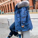 Winter School Children Boys Long Jacket Baby Girls Clothes Faux Fur Collar Outerwear Coat Parka Teens Casual coat