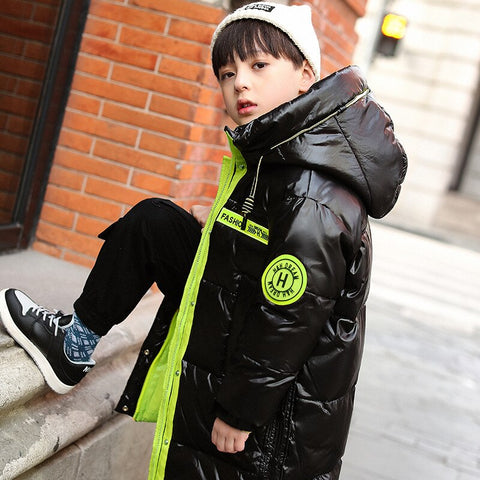 Winter children' down jacket solid color Girl’s thick warm and snow coat winter coat boy Boys black casual warm down coat