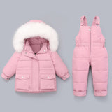 Winter down jacket Jumpsuit for Baby Boy Girl Clothes Clothing Set 2pcs Overalls for children Toddler Snowsuit coat 1-4 yrs