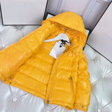 Winter top high-end brand removable hat zipper pocket solid down jacket for boys and girls 2 4 6 8 10 years old