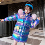 2023 Winter waterproof Jacket For Girls Hooded Warm Children Girls Winter Coat 5-16 Years Kids Teenage Cotton Parkas Outerwear