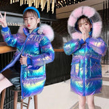 2023 Winter waterproof Jacket For Girls Hooded Warm Children Girls Winter Coat 5-16 Years Kids Teenage Cotton Parkas Outerwear