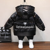 boy Winter Thick Warm clothing Hooded parka Girls Sport Coat Kids Shiny Down cotton Jacket Casual Clothes snowsuit