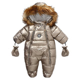 children spring winter thick warm Waterproof Outwear PU boy baby overalls kids coat snowsuit snow clothes