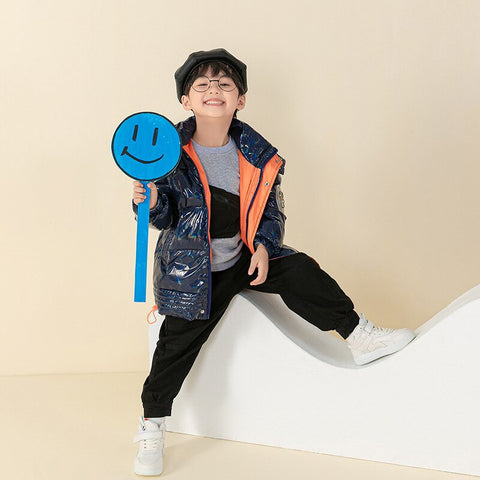 2023 children's down jacket bright face wash free thickened boys' and girls' middle and large children's jacket
