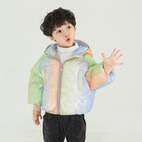 children's rainbow bright face down cotton jacket cute candy color coat men's and women's warm cotton jacket