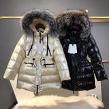 2023 top autumn and winter children's medium and long down jacket Pearl White Black warm and comfortable high-quality coat