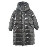 Winter children's down jacket Girls shiny windproof & waterproof down coat Boy's black dirt-resistant thick coat