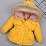 2023 Children's Fur Coat Russian Winter Girls Jackets Hooded Cotton-Padded Toddler Boys Parka Solid Korean Kids Clothes 2-10 Yrs