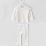 2023 Spring Korean Style Baby Versatile Bottoming Underwear Set Infant Solid Clothes Set Kids Girls Casual Warm Set, #9272