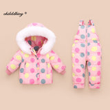 2pcs Set Baby Girl winter jacket and baby jumpsuit coat for girls Children down Jacket warm cute Kids ski suit clothes 0-3 years