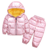 2pcs Set Winter suit for children   Children's jacket down cotton warm kids coat for girls 1-6 years Boy Set