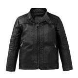 3-14 Year Leather Children's Jacket Pocket Zipper Girls Coat Jacket for Boy Boy Clothes Thickening Children Outwear