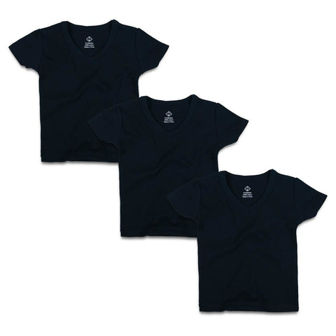 3 PCS Baby Clothes Fashion Black Short Sleeve T-shirt Cotton Unisex Infant Clothing for Newborn Boy Girl Tees Casual Costume