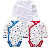 3 PCS Smiling Babe Brand Baby Romper Long Sleeves Cotton Newborn Baby Girl Boy Clothes Cartoon Printed Baby Clothing Set 0-12 M