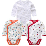 3 PCS Smiling Babe Brand Baby Romper Long Sleeves Cotton Newborn Baby Girl Boy Clothes Cartoon Printed Baby Clothing Set 0-12 M