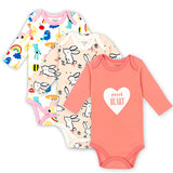 3 pieces/lot 100% Cotton Baby Bodysuit Newborn Cotton Body Baby Long Sleeve Underwear Infant Boys Girls Clothes Baby's Sets