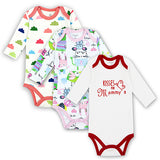 3 pieces/lot 100% Cotton Baby Bodysuit Newborn Cotton Body Baby Long Sleeve Underwear Infant Boys Girls Clothes Baby's Sets
