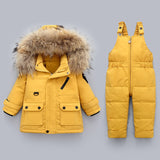 -30℃ Children Down Clothing Sets 2023 Kids Winter Down Jacket Toddler Girls Warm Overalls 0-4 Years Baby Boys Down Coat