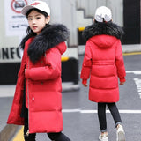 '-30 Degree Girls Thick Warm Down Jackets Winter Boys Duck Down Coats Children Big Fur Hooded Long Outerwe 5 6 8 10 12 14 Years