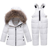 -30 Degree Kids Winter Down Jacket Clothing Set 2pcs Baby Girls Boys Warm Overalls Children Down Coat Winter Snowsuits 1-5 Years