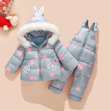 '-30 Degree Russia Winter Children's Snowsuit Kids Clothing Sets Girls Duck Down Jackets Co +pants Snow We Warm Parka Overall
