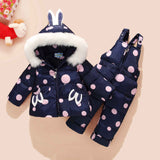 '-30 Degree Russia Winter Children's Snowsuit Kids Clothing Sets Girls Duck Down Jackets Co +pants Snow We Warm Parka Overall