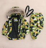 '-30 Degree Russian Warm Children Winter Suits Boys Girl Duck Down Jacket +Pants Clothing Sets Kids clothes Snow We Top Quality