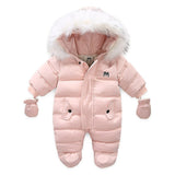 -30 Degree Russian Winter Baby Snowsuit Thicken Hooded Cotton Baby Boys Winter Rompers Newborn Girls Jumpsuit Toddler Snow Suit