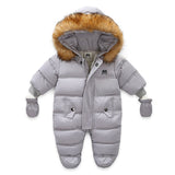 -30 Degree Russian Winter Baby Snowsuit Thicken Hooded Cotton Baby Boys Winter Rompers Newborn Girls Jumpsuit Toddler Snow Suit