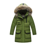 '-30 Degree Thick Warm Duck Down Jackets Winter Boys Coats Children parka real Natural Fur clothing Outerwe Kids Hooded Clothes