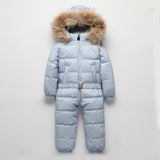 -30 Russian Winter coat Snowsuit Boy Baby Down Jacket Outdoor Infant Clothes Girls Climbing For Kids Jumpsuit parka real fur