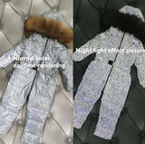 -30℃  Winter Children Down Coat Hooded Snow Wear Thicker Warm Jumpsuits Luminous Down Jackets for cold weather Y3403