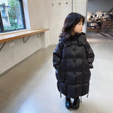 -30° Winter baby Kids Long Parka Girl Down Cotton Long Coat Jackets Big Girls Warm Thick Outerwear Toddler Overcoat