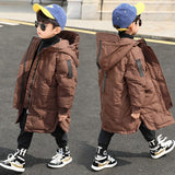 -30 degree children clothing boy clothes warm winter down cotton jacket Hooded coat thicken outerwear kids parka Teen 4-14 years