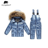 -30℃ orangemom Russia winter jacket for girls boys coats & outerwear , warm duck down kids boy clothes shiny parka ski snowsuit