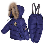 '-30Degrees Russia Winter Ski Jumpsuit Children Clothing Boys Girls Sport Suit Kids Snow We Jackets coats Bib pants Waterproof