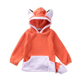 3D Cartoon Fox Baby Girls Sweatshirts Grey Full Sleeved Newborn Boys Hooded Hoodies Autumn Full Sleeve Infant Coats Winter 0-2Y