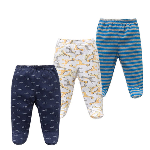 3PCS/lot Baby Pants 100% Cotton Autumn Spring Newborn Baby Boys Girls Trousers Kid Wear Infant Toddler Cartoon For Baby Clothing