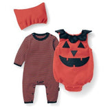 3Piece/0-18Months/Halloween Style Newborn Rompers Baby Boys Girls Clothes Cartoon Bodysuits+Jumpsuits+Hat Infant Clothing BC1341